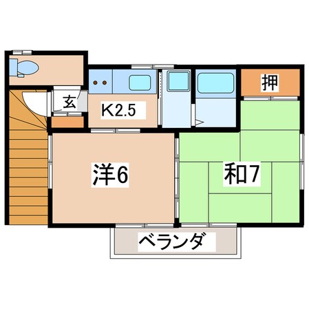 郡山駅 徒歩18分 2階の物件間取画像